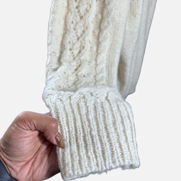 J. Crew Alpaca Wool Cable-Knit Pointelle Popcorn Bobble Flowers Sweater (SZ XXL) - Picture 9 of 16